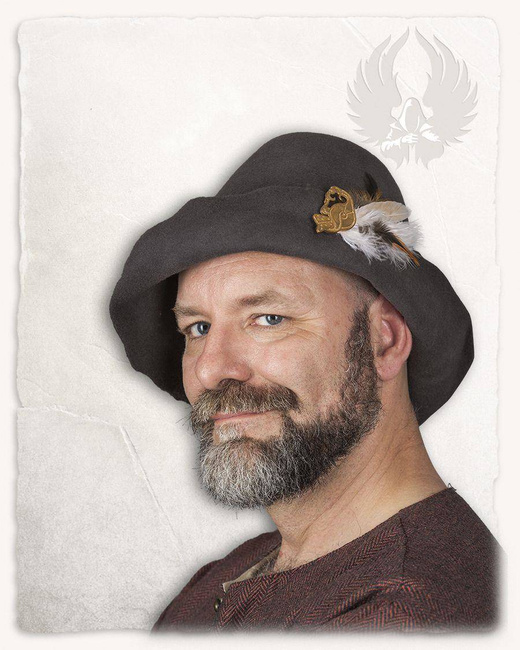 Bruno Felthat Grey - czapka średniowieczna, kapelusz filcowy