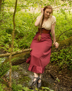 Nelly Skirt Light Cotton - Bordeaux - spódnica bawełniana