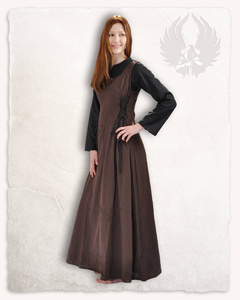Uma Dress Canvas Brown - płócienna suknia