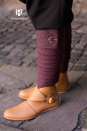 Wool Winingas Asgar - Burgundy/Grey - owijacze na nogawki z filcowanej wełny