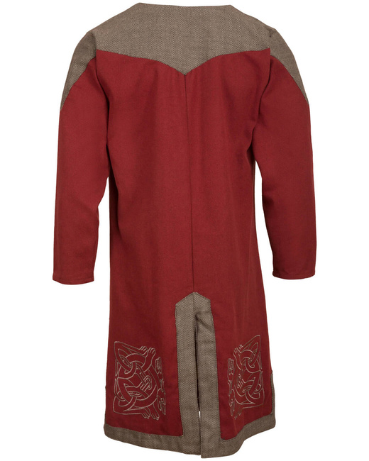 Norgaard Tunic embroided  Canvas - Bordeaux - tunika średniowieczna