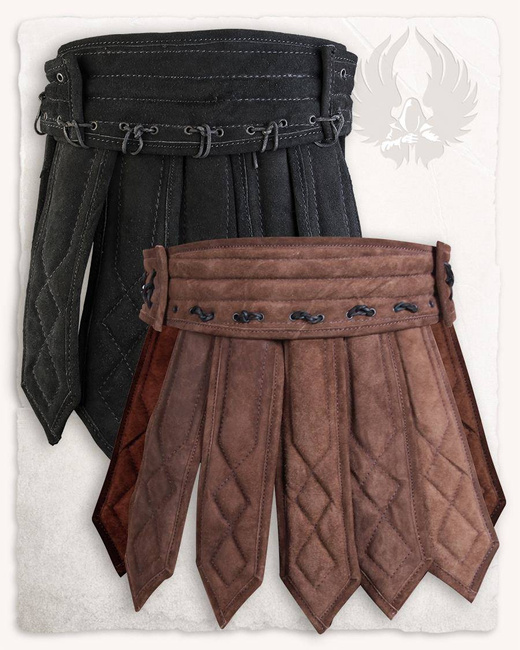 Tenebra Armour Skirt black - przepaska, spódnica ze skóry