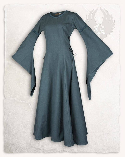 Lenora Dress Premium Canvas Green - suknia z długimi rękawami