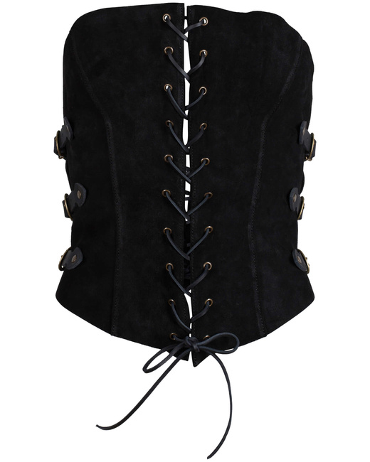Evelina bodice - Black - zamszowy gorset