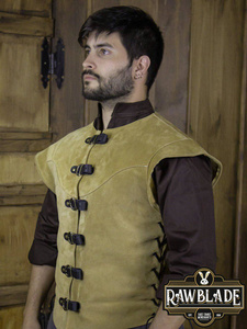 Jules Short Splitleather Jerkin - Light Brown