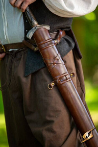 Sword Belt Scabbard Brown/Dark Brown 75 cm - pochwa na miecz larpowy