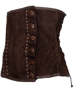Estella bodice - Brown - zamszowy  gorset