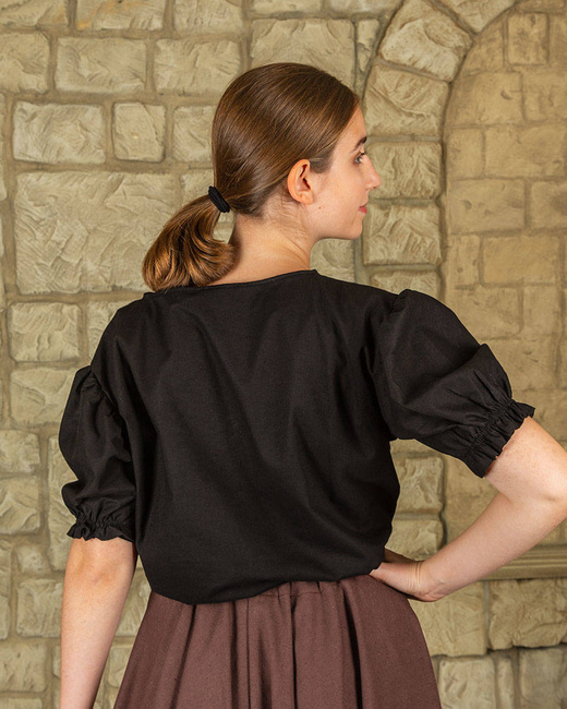 Elisa Blouse Black - płócienna bluzka