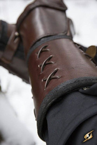 Leather Gauntlet left hand - Brown