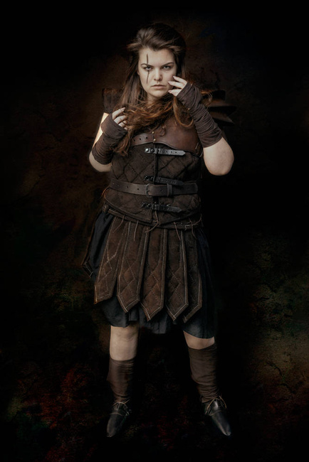 Tenebra Armour Skirt brown - przepaska, spódnica ze skóry