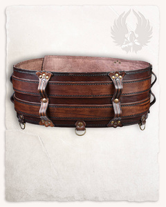 Luthor Double-Belt Brown - podwójny skórzany pas