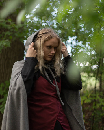 Harun Cloak Wool - Grey - wełniana opończa