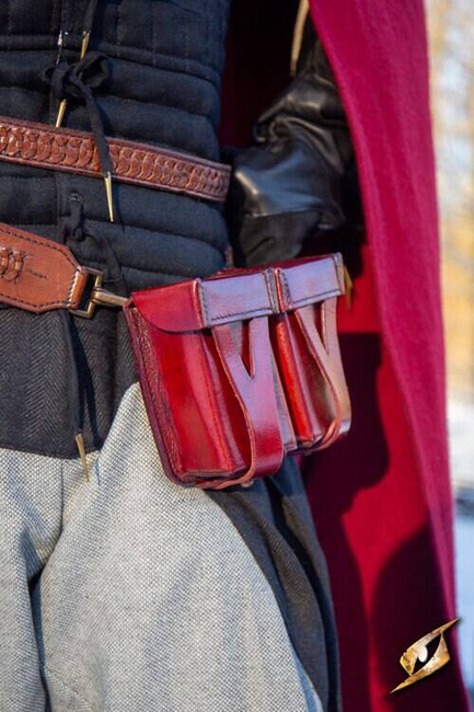 Hard Pouch for Sword Belt - Red - kaletki do pasa Sword Belt
