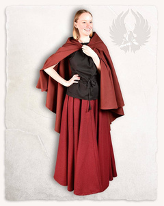 Kim Short Cape Canvas Bordeaux- półpeleryna z kapturem