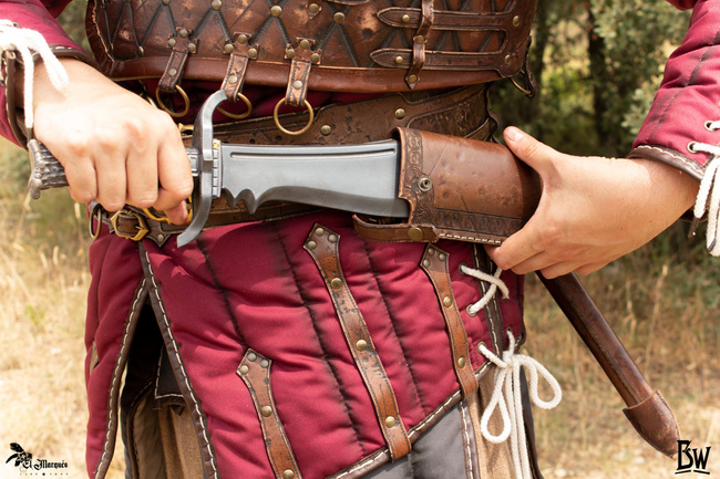 Bowie scabbard - Brown - LH - pochwa na nóż bowie