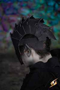 Assassin helmet - Suede - Black - hełm zamszowy