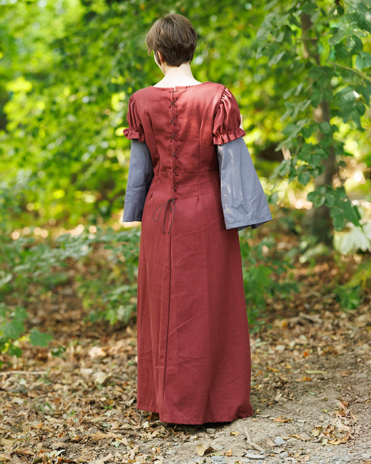 Loreley Dress - Bordeaux - suknia bawełniana