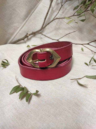 Basic medieval belt - Red - skórzany pas