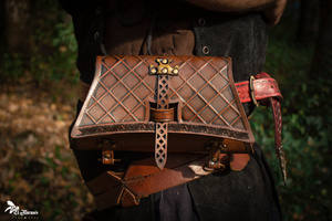 Soldier bag - Smooth brown - skórzana kaletka