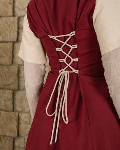 Elodie Dress Bordeaux/Cream - suknia z długimi rękawami