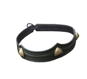 Isidor Studded Crown Triangolar Green - skórzany diadem