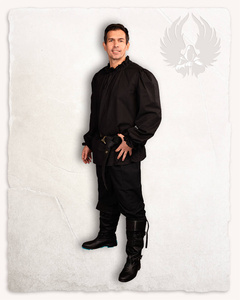 Bastian Shirt Cotton Black - koszula średniowieczna