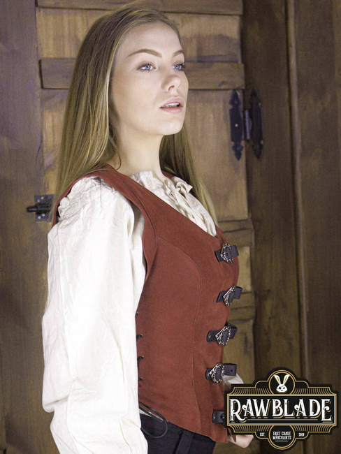 Julienne Leather  Jerkin Short - Red