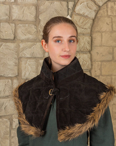 Nimue Lined Collar Suede Black