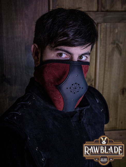 Akku splitleather hood - Red