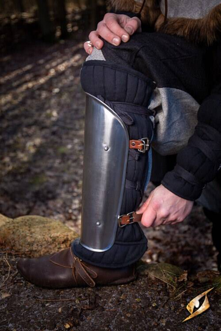 Padded Squire Greaves - Black - pikowane nagolenniki