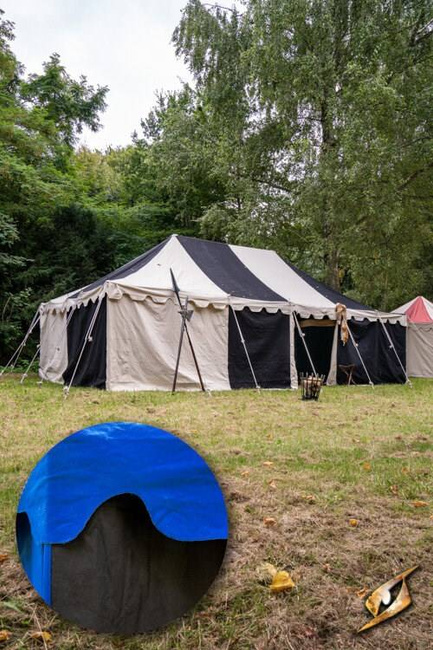 Marquee Tent - 5x8m - Epic Black/Lapis Blue