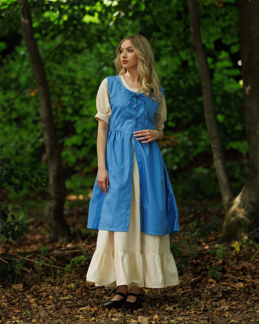 Clara Dress Blue - płócienna sukienka