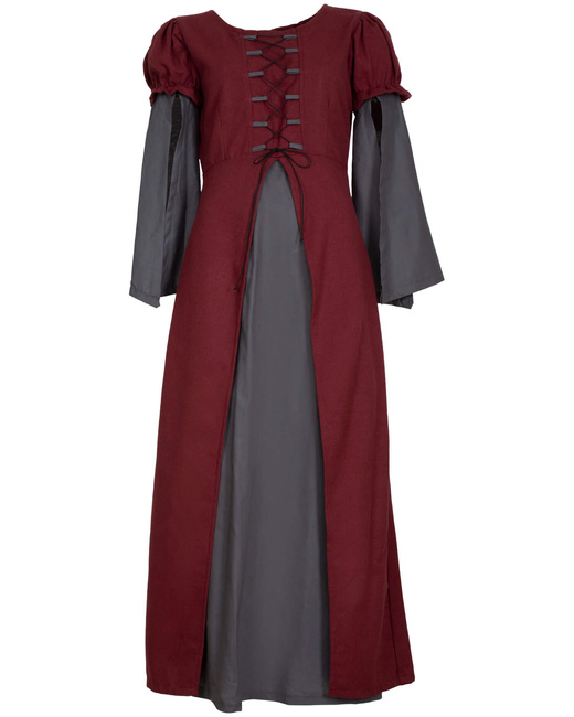 Loreley Dress - Bordeaux - suknia bawełniana