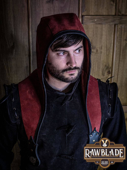 Akku splitleather hood - Red