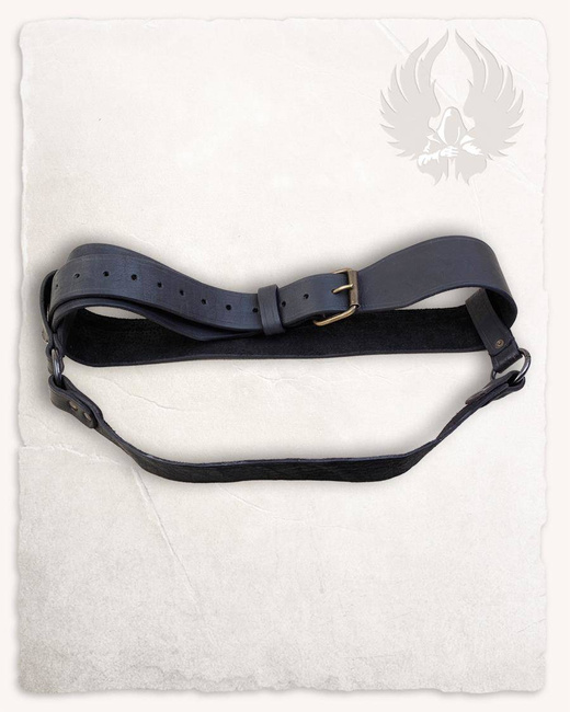 Geralt Belt Black - skórzany podwójny pas