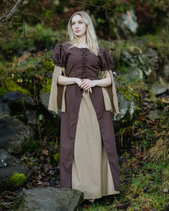 Loreley Dress - Brown - suknia bawełniana