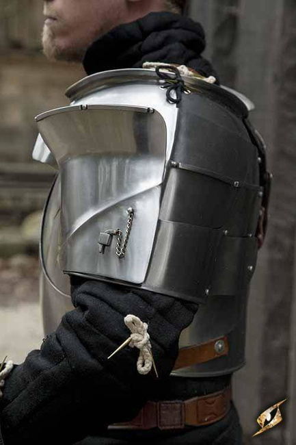 Milanese Pauldrons - Polished Steel