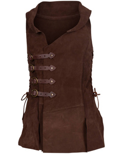 Brava Vest - Brown - zamszowa kamizelka