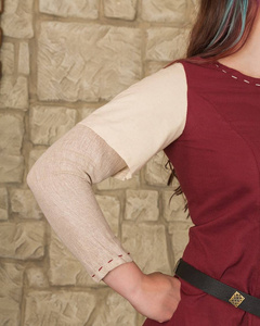 Elodie Dress Bordeaux/Cream - suknia z długimi rękawami