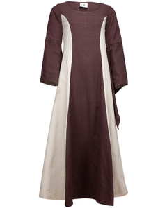 Calla Dress Canvas Brown/Cream - płócienna suknia