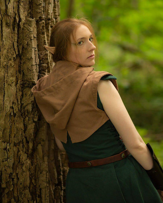 Galatea hood canvas Green - kaptur z krótkim bolerkiem