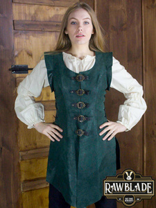 Julienne Leather  Jerkin Long - Green