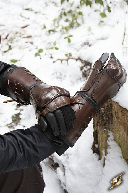 Leather Gauntlet right hand - Brown