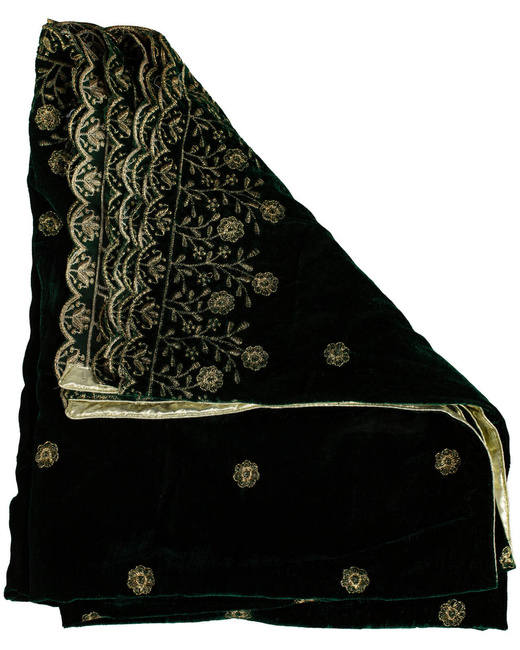 Jasmin Scarf - Green - szal z aksamitu