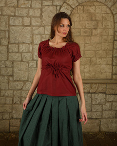 Kalina Blouse Light Cotton - Burgundy