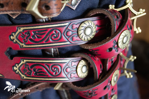 Imperial belt - Red - skórzany pas