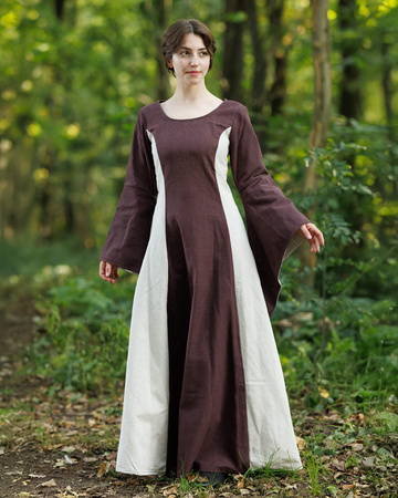Calla Dress Canvas Brown/Cream - płócienna suknia