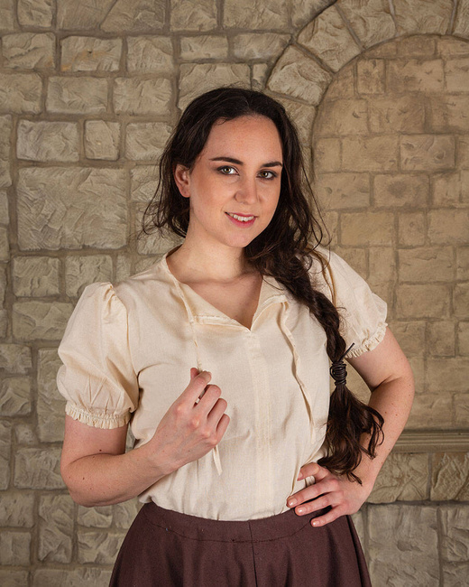 Elisa Blouse Cream - płócienna bluzka