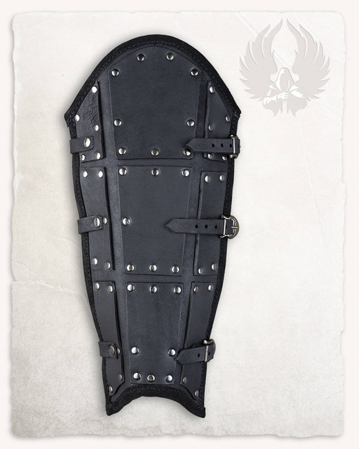 Quintus Upper Leather Greaves - Black