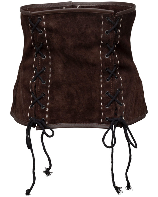 Estella bodice - Brown - zamszowy  gorset